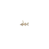 Flat Back Diamond Trio Stud Earring