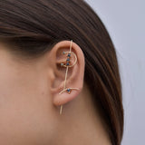 Flat Back White Diamond Element Curve Stud