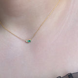 Me and You Emerald Gold Necklace