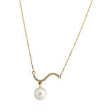 Pearl Drop Wave Necklace