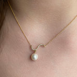 Pearl Drop Wave Necklace