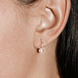 White Pearl Horizon Mini Thread Earring