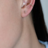 Delicate Black Diamond Brick Stud Earring