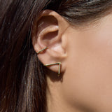Pave Diamond Vector Cuff Earring