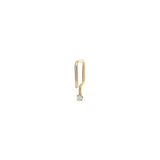 White Diamond Tiny Gold Square Open Hoop