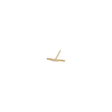 Leveled Diamond Bar Stud Earring