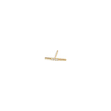 Leveled Diamond Bar Stud Earring