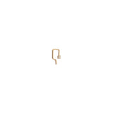 White Diamond Tiny Gold Square Open Hoop