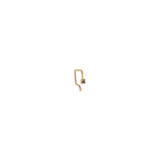 Black Diamond Tiny Gold Square Open Hoop