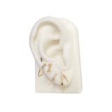 Black Diamond Tiny Gold Square Open Hoop