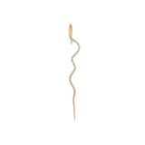 Pave Diamond Wave Needle Earring