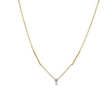 Emerald Deconstructed Bar Gold Necklace