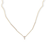 White Sapphire Deconstructed Bar Gold Necklace