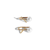 White Pearl Horizon Mini Thread Earring