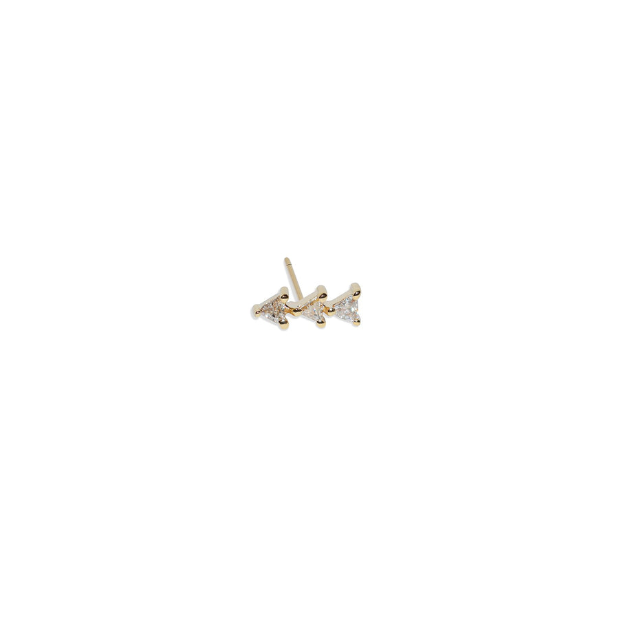 Flat Back Diamond Trio Stud Earring