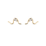 Flat Back Diamond MuMu Wave Stud Earring