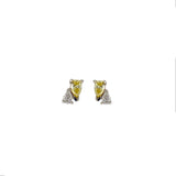 Me and You Gold and Canary Diamond Stud Earring