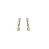 Dewdrops Dangle Diamond and Gold Earring