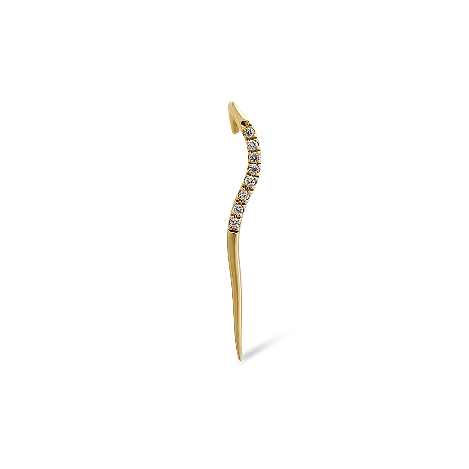 Contour — Pavé Mini Needle Earring (Diamond)
