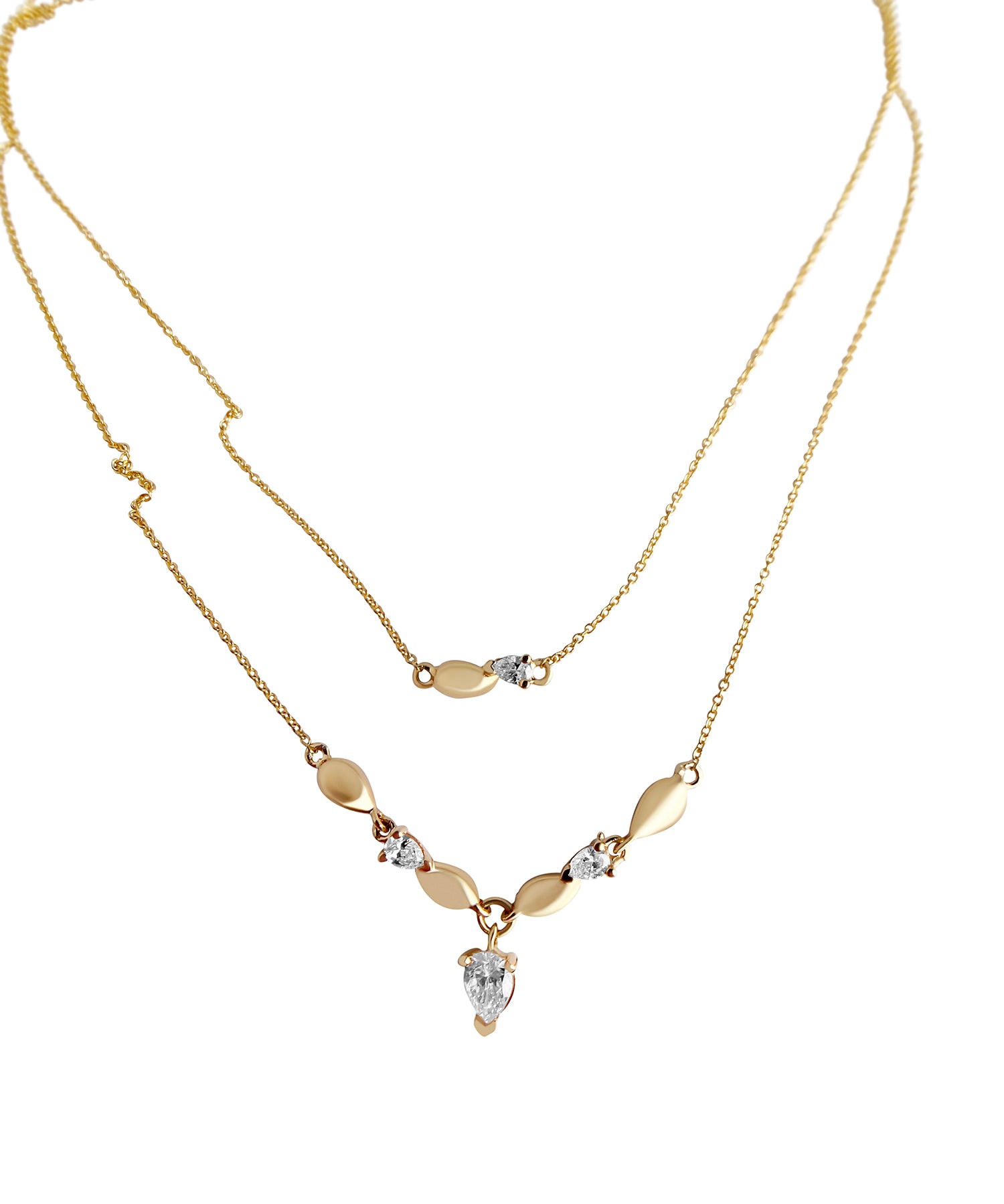 Dewdrop Diamond and Gold Necklace