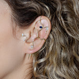 Flat Back Diamond MuMu Wave Stud Earring