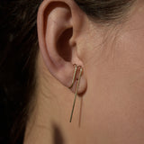 Line Drops Gold Suspender Earring