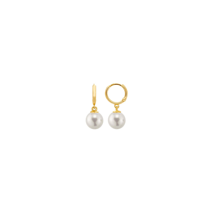 Tiny Pearl Drop Huggie Hoop