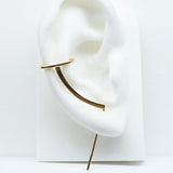 Mono Cuff Needle White Gold Earring