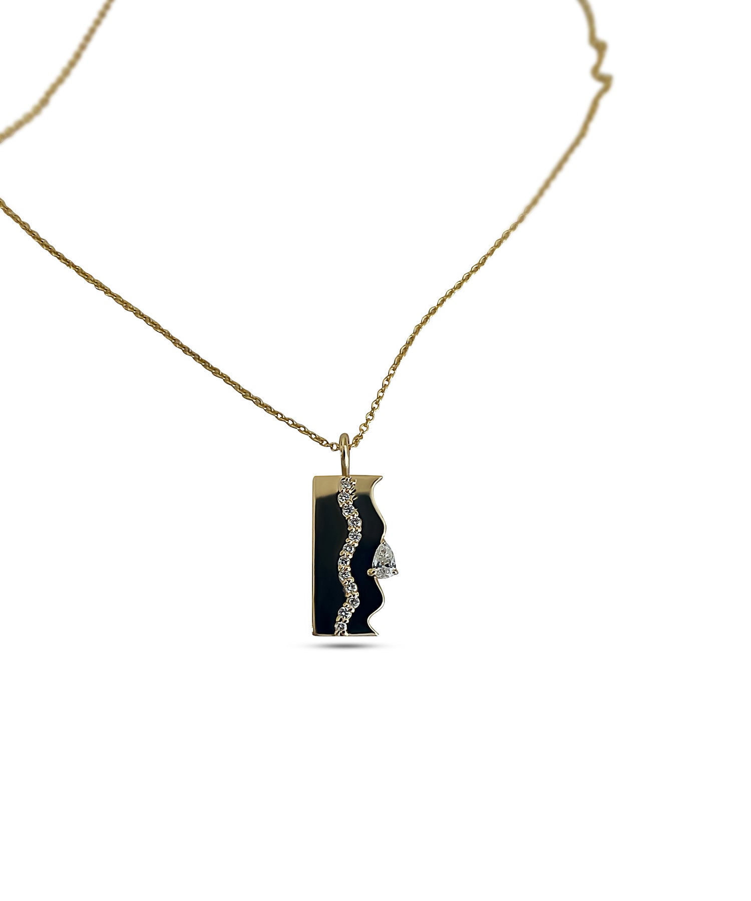 Contour — Pavé Edge Necklace (Diamond)