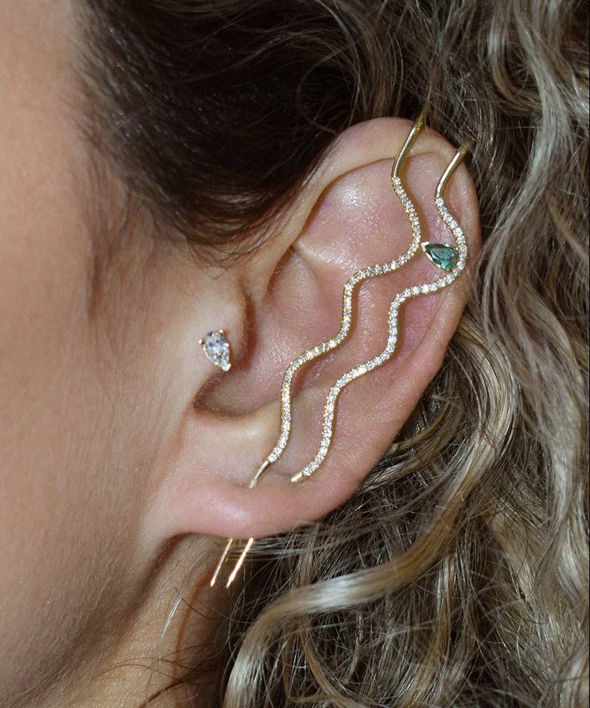 Flat Back Large Ocean Tear Drop Stud