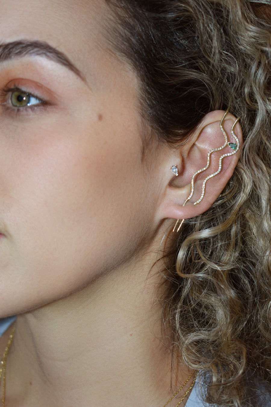 Flat Back Tiny Ocean Tear Drop Stud