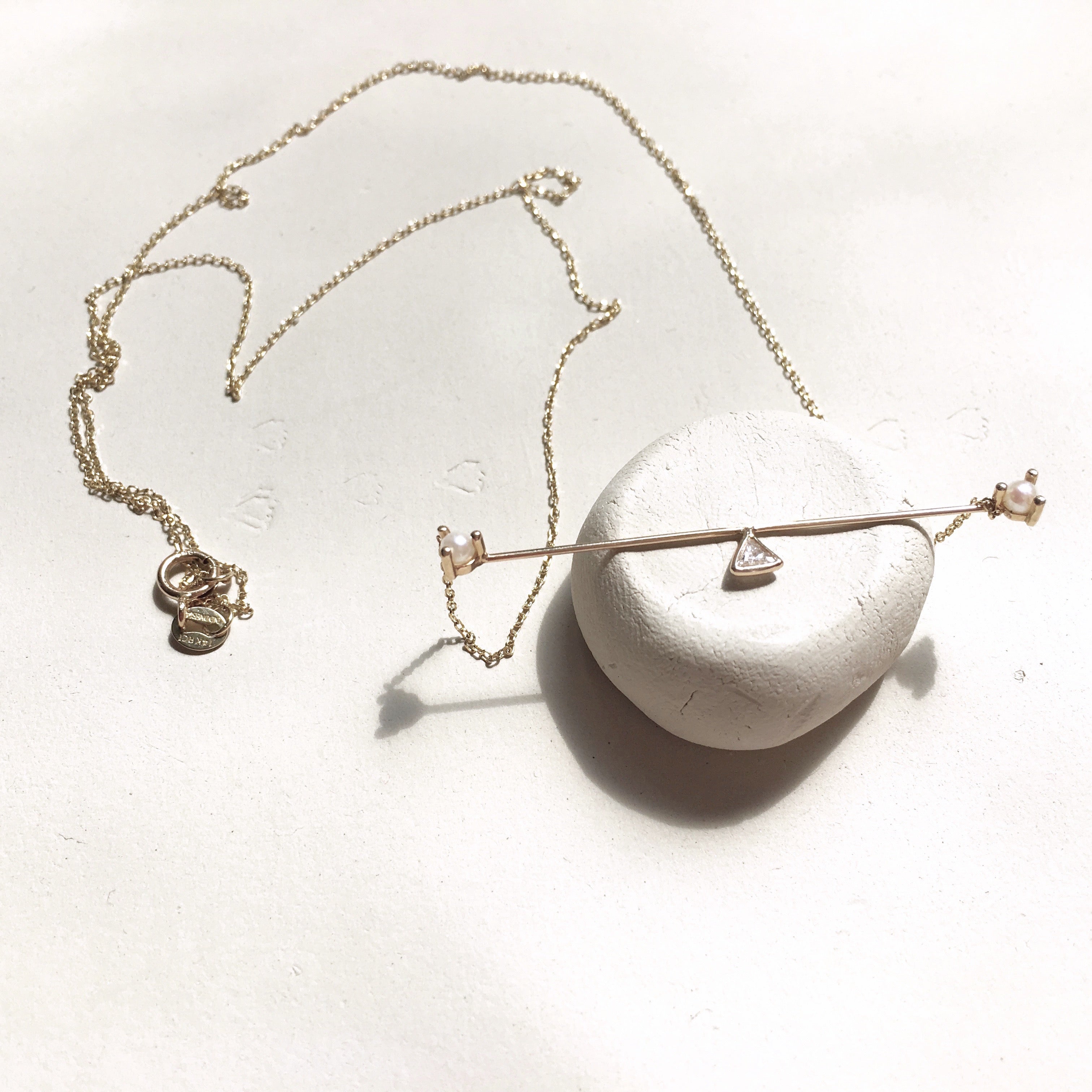 Connected Pearls and Diamond Gold Necklace