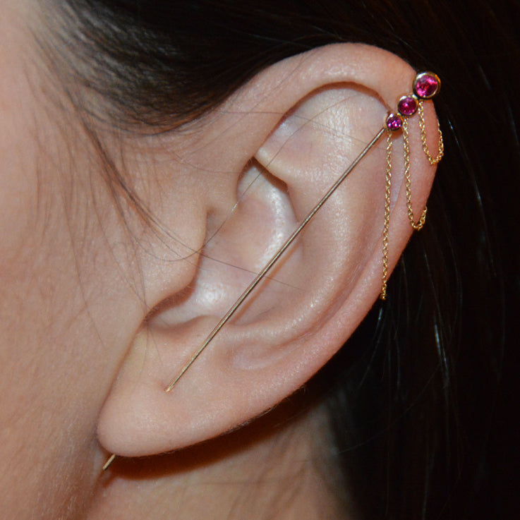 Edition — Tension Drop Needle Earring (Ruby)