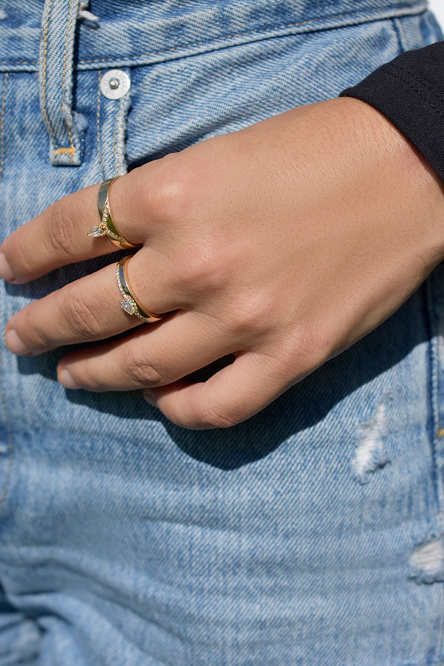 Vector Tear Drop Diamond Band Ring