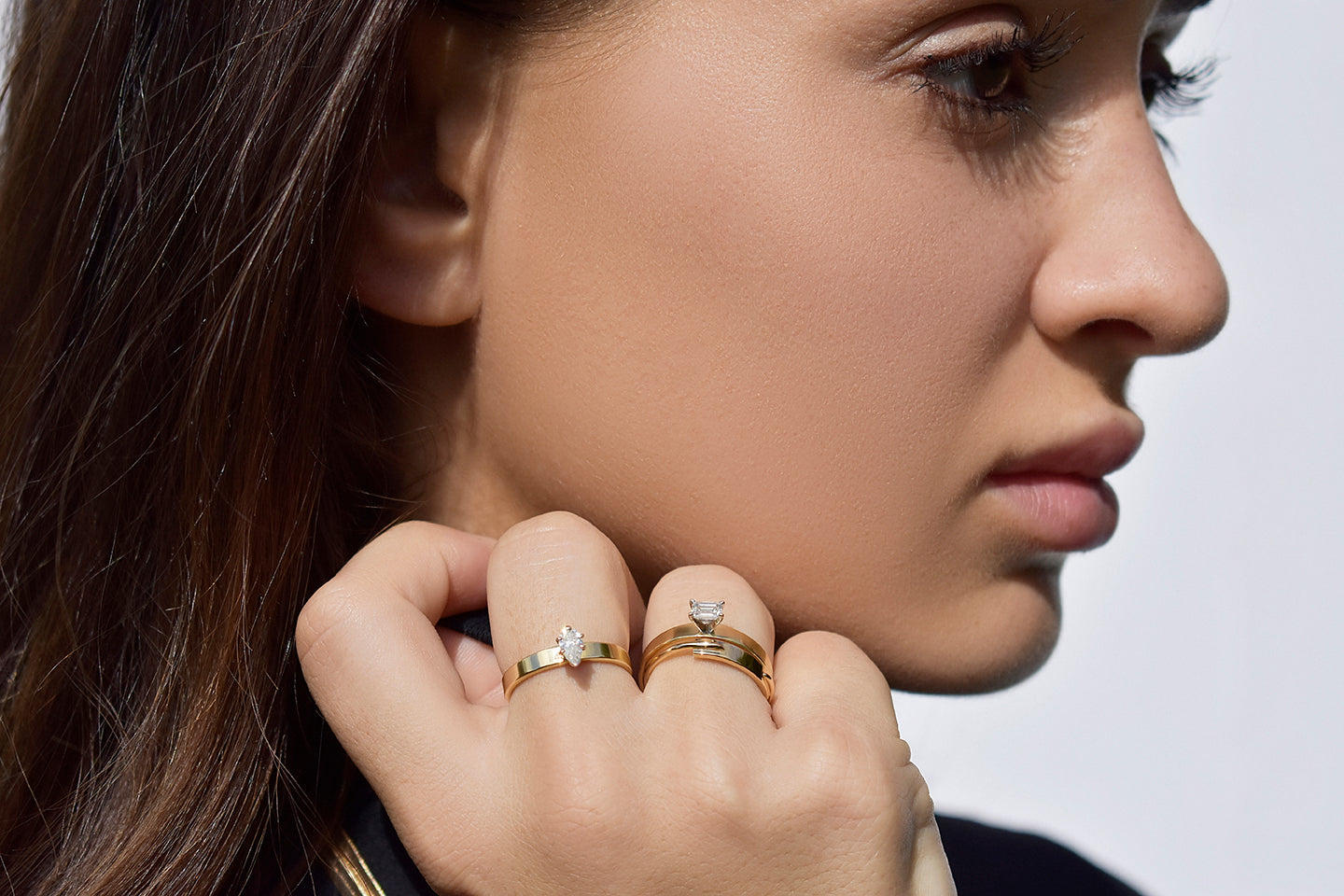 Span — Element Band Ring (Emerald Cut Diamond)
