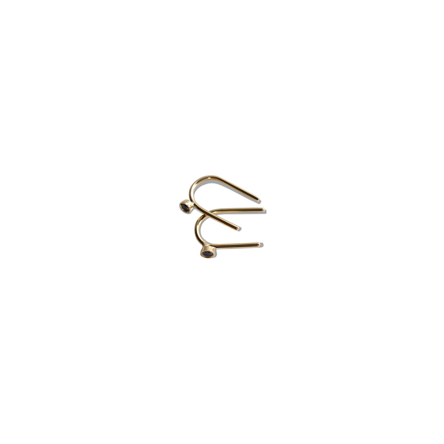 One Pointer Mini Thread Gold Earring
