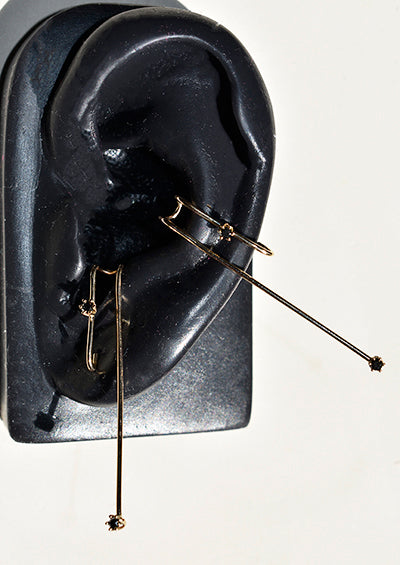 Dama Diamond Drama Gold  Suspender  Earrings