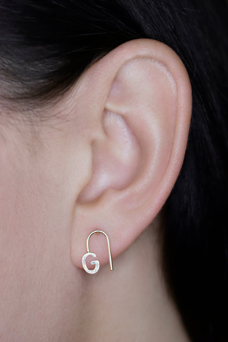 Single Initial Stud Earring