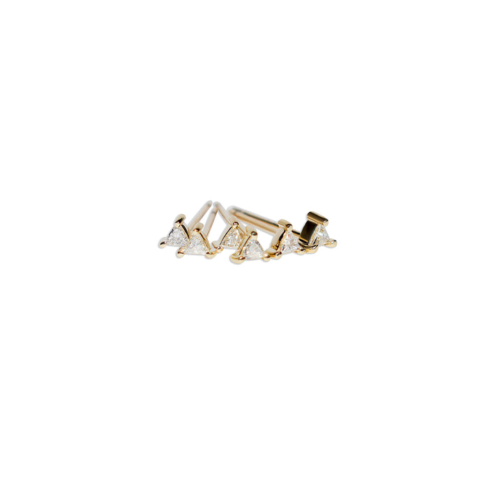 Tiny Diamond Triangle Stud Earring
