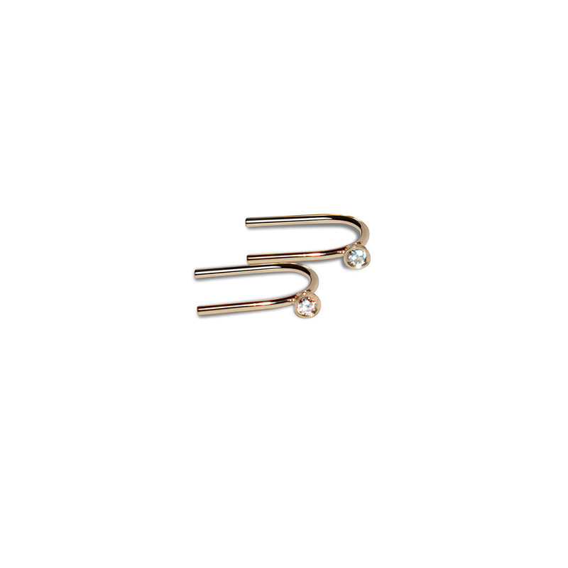 One Pointer Mini Thread Gold Earring