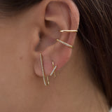 Diamond  Crusader Earlobe Line Cuff