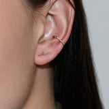 Leveled Diamond Bar Stud Earring
