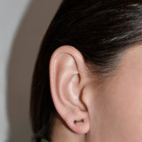 Balanced Sun Disc Bar Stud Earring