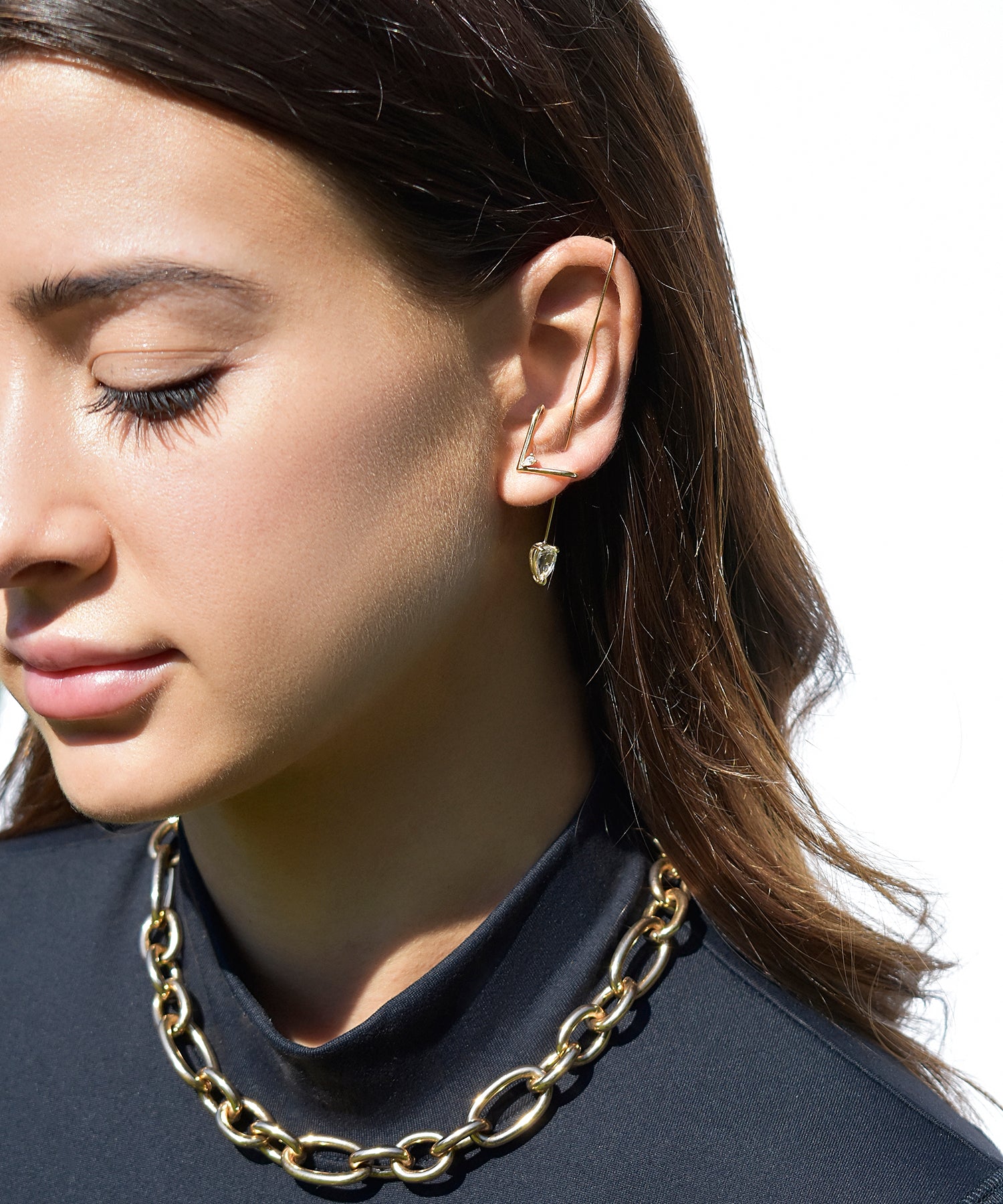 Span — Vector Element Ear Cuff (Teardrop Diamond)