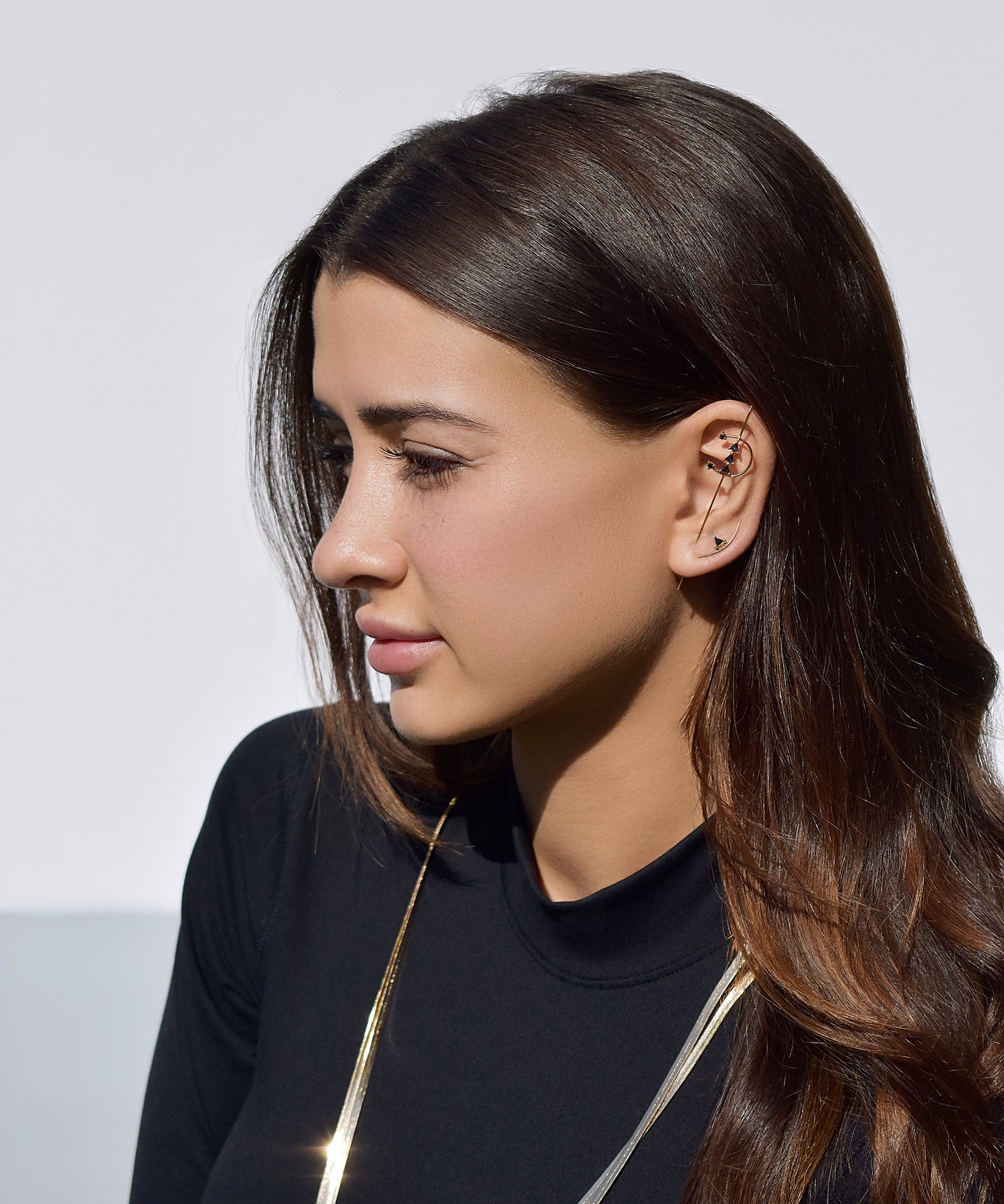 Edition — Tria Needle Earring (Sapphire & Diamond)