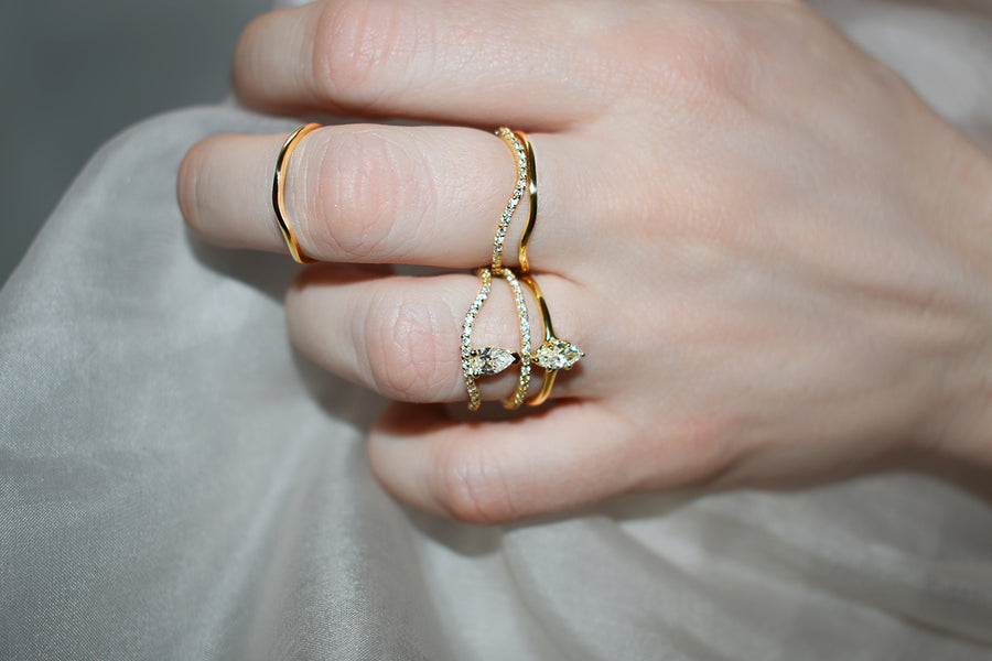 Ocean Drop Diamond Nalu Band Ring