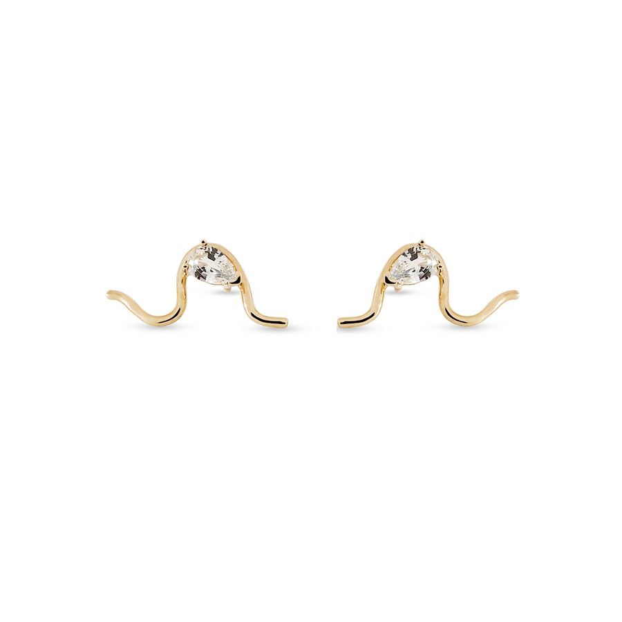 Diamond MuMu Wave Stud Earring (single)