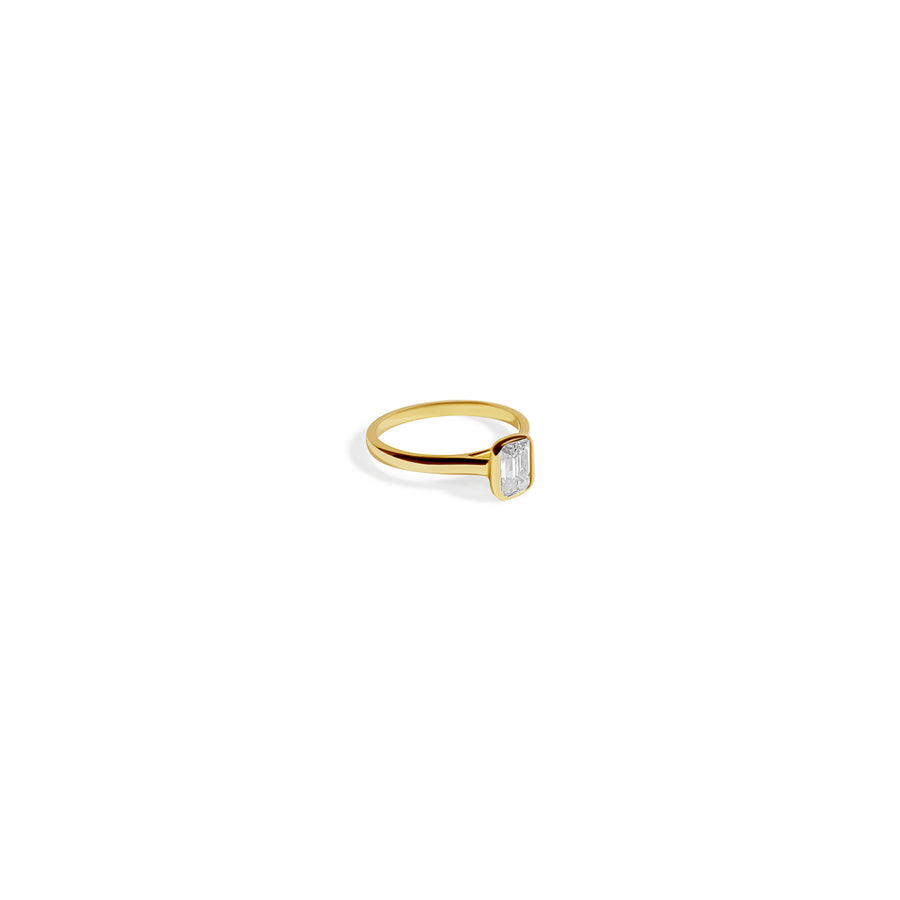 Emerald Shape Diamond Solitaire Ring
