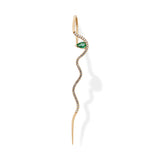 Emerald Splash Pave Wave Needle Earring