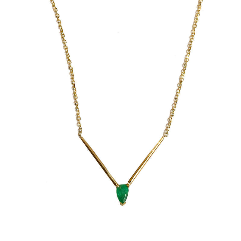 Emerald Vector Gold Necklace